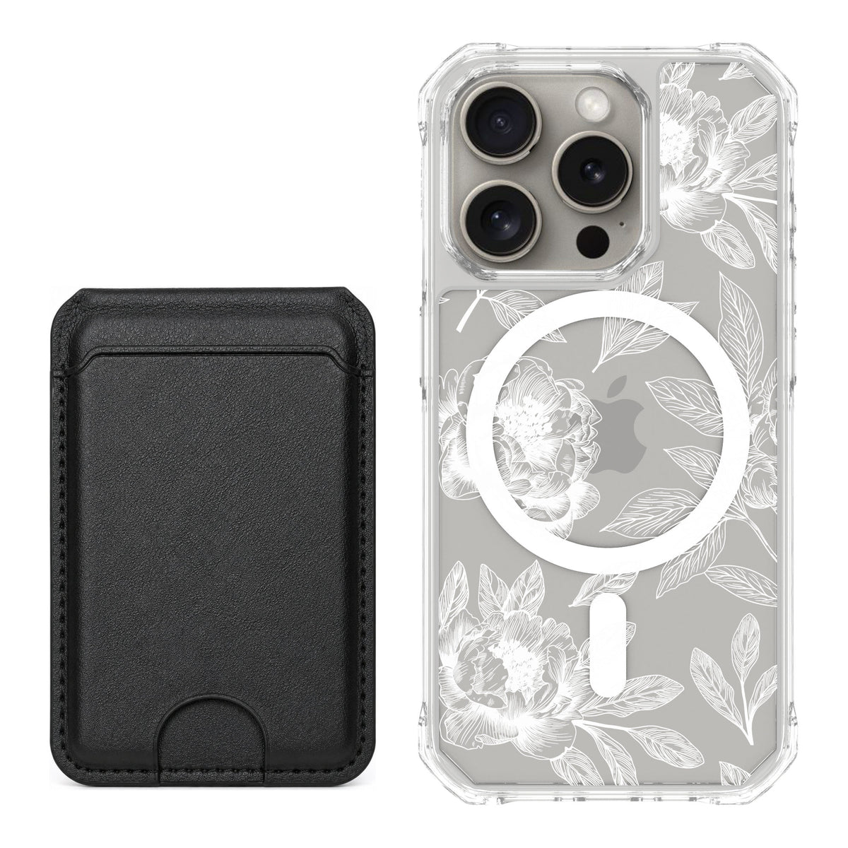 Scooch MagCase Chinoiserie for iPhone 15 Pro — Black MagWallet Bundle