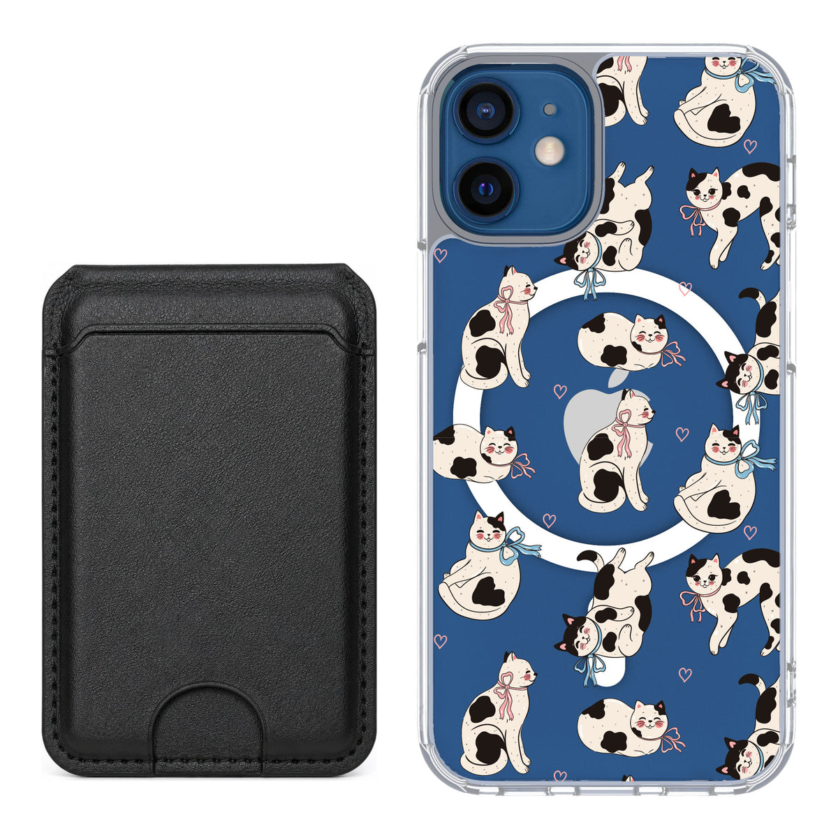 Scooch MagCase Bow Kitties for iPhone 12 mini — Black MagWallet Bundle