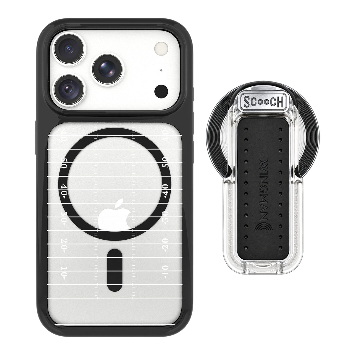 Scooch MagCase Yard Lines for iPhone 18 Pro Max — MagSafe Wingback Bundle - Clear