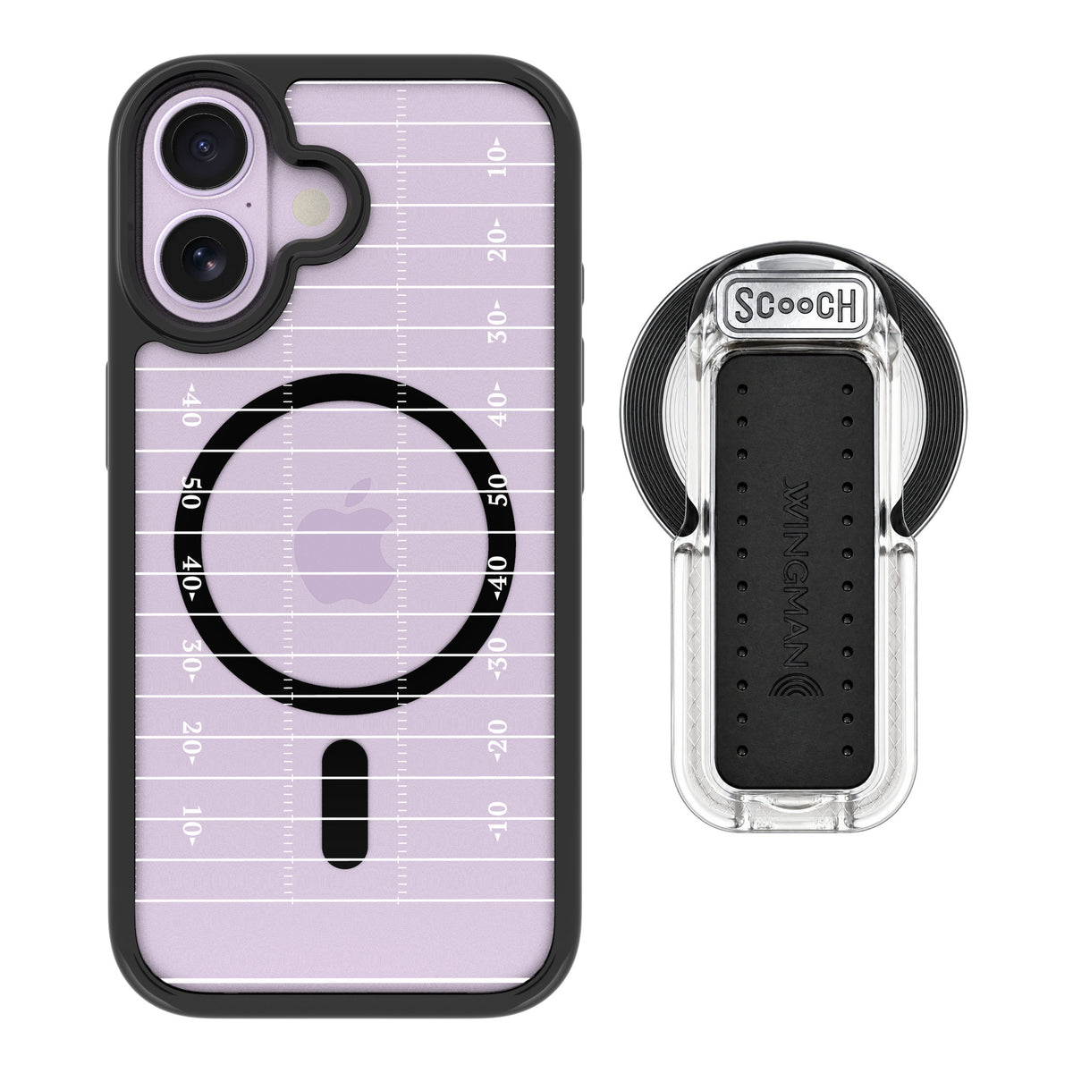 Scooch MagCase Yard Lines for iPhone 17 — MagSafe Wingback Bundle - Clear