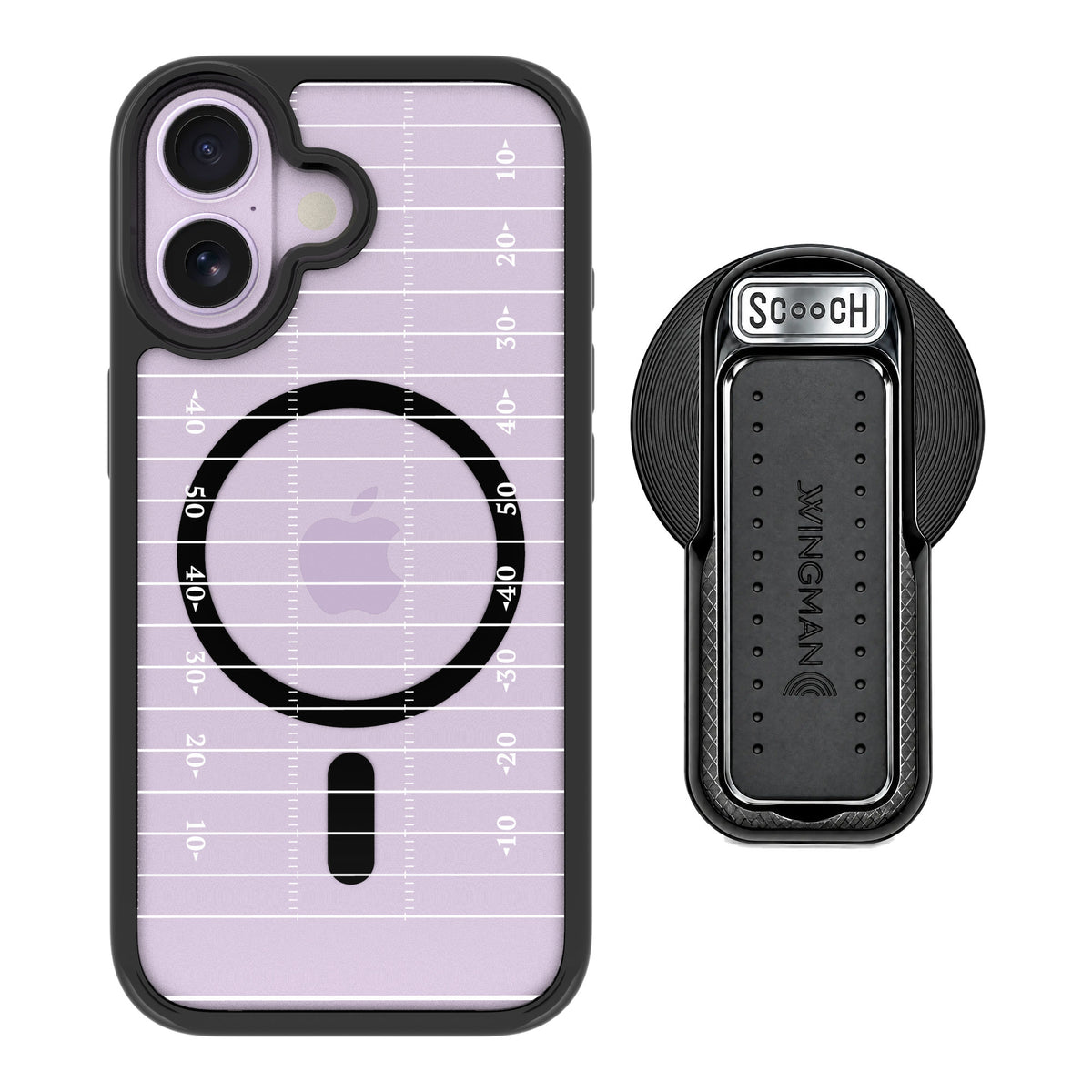 Scooch MagCase Yard Lines for iPhone 17 — MagSafe Wingback Bundle - Black