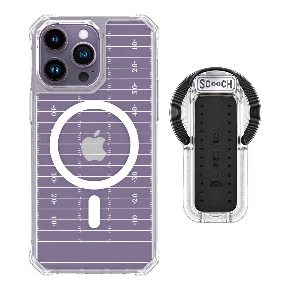 Scooch MagCase Yard Lines for iPhone 14 Pro Max — MagSafe Wingback Bundle - Clear