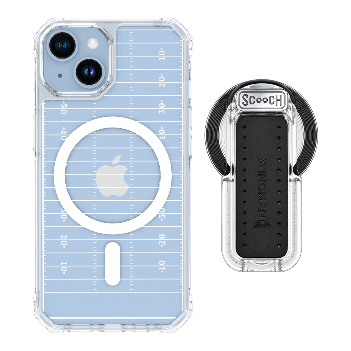 Scooch MagCase Yard Lines for iPhone 14 — MagSafe Wingback Bundle - Clear