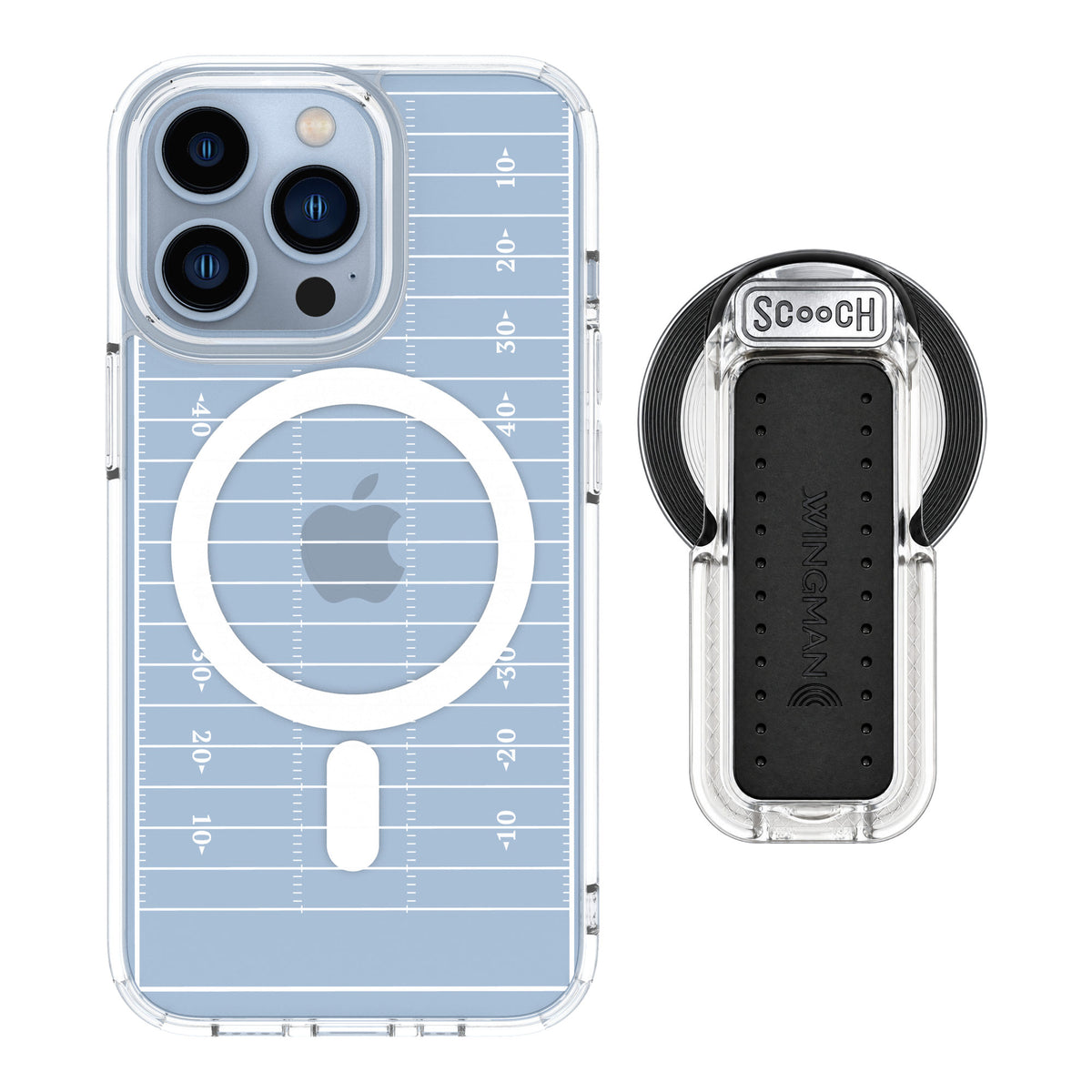 Scooch MagCase Yard Lines for iPhone 13 Pro — MagSafe Wingback Bundle - Clear