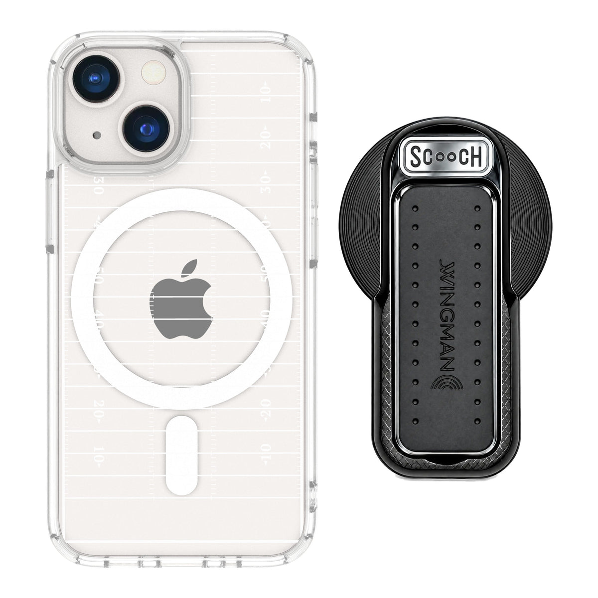 Scooch MagCase Yard Lines for iPhone 13 mini — MagSafe Wingback Bundle - Black