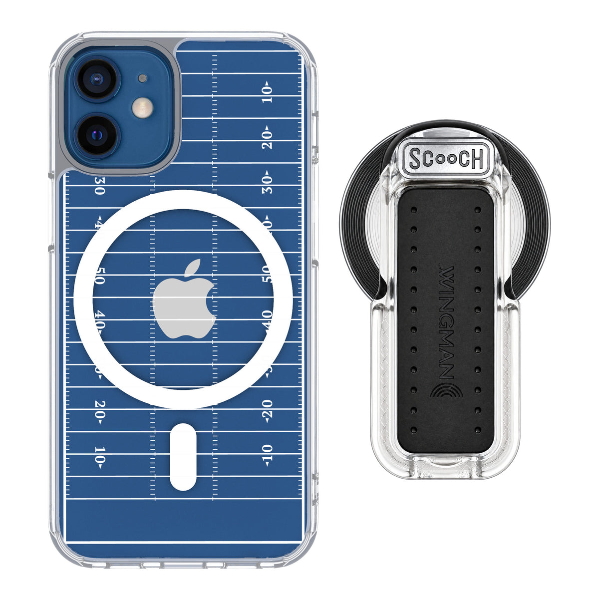 Scooch MagCase Yard Lines for iPhone 12 mini — MagSafe Wingback Bundle - Clear