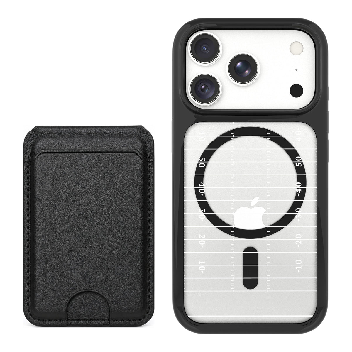 Scooch MagCase Yard Lines for iPhone 18 Pro — Black MagWallet Bundle