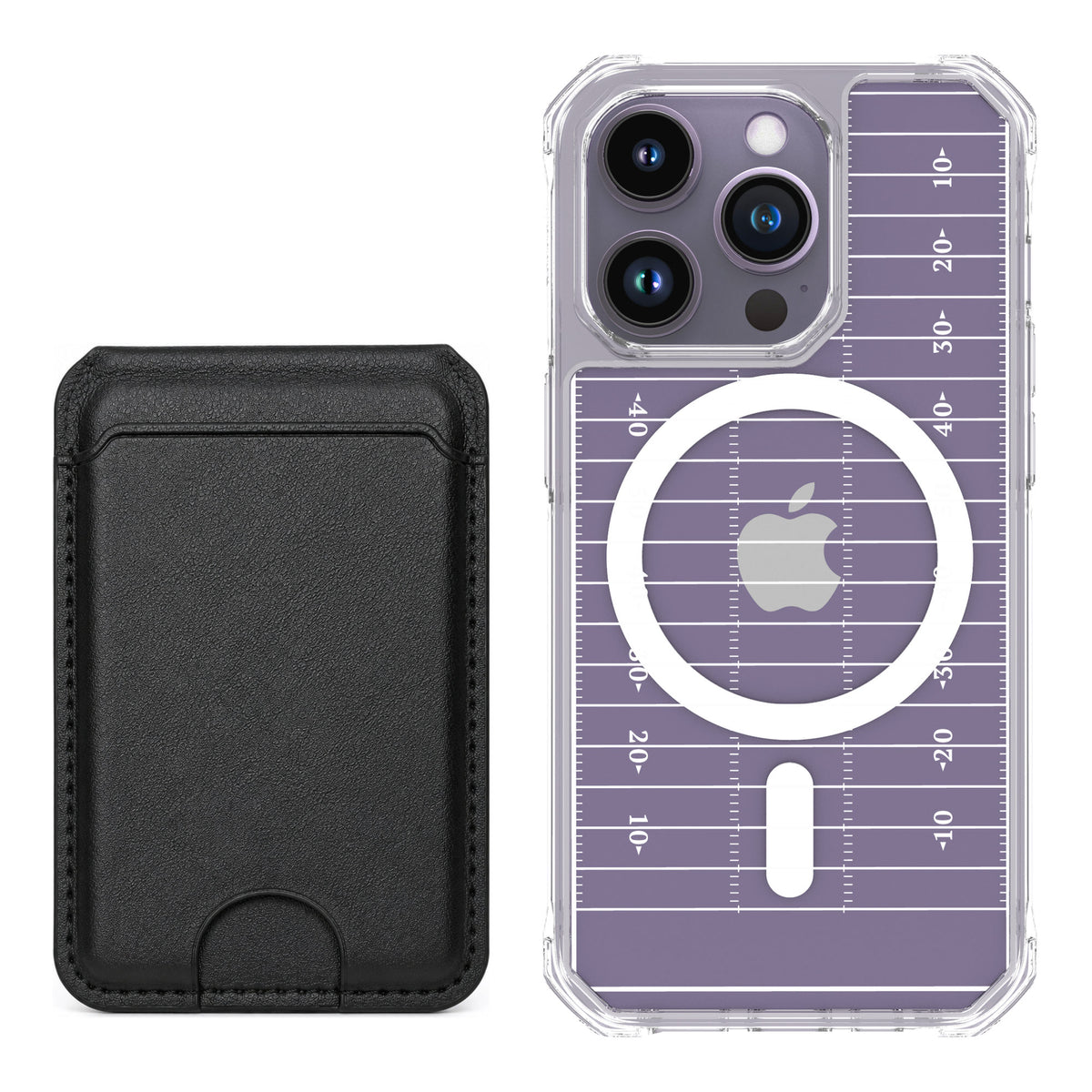 Scooch MagCase Yard Lines for iPhone 14 Pro — Black MagWallet Bundle