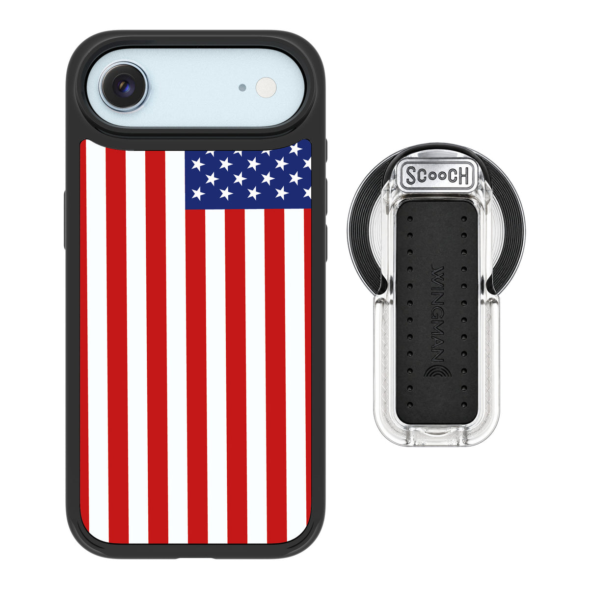 Scooch MagCase Stars And Stripes for iPhone Air — MagSafe Wingback Bundle - Clear