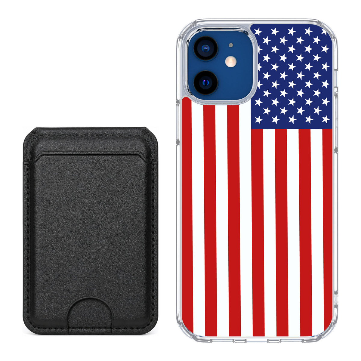 Scooch MagCase Stars And Stripes for iPhone 12 — Black MagWallet Bundle