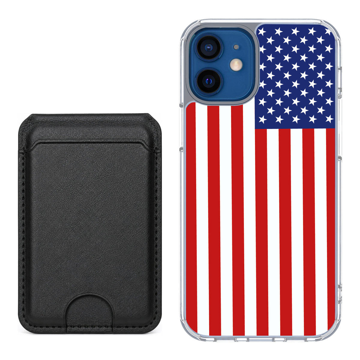 Scooch MagCase Stars And Stripes for iPhone 12 mini — Black MagWallet Bundle