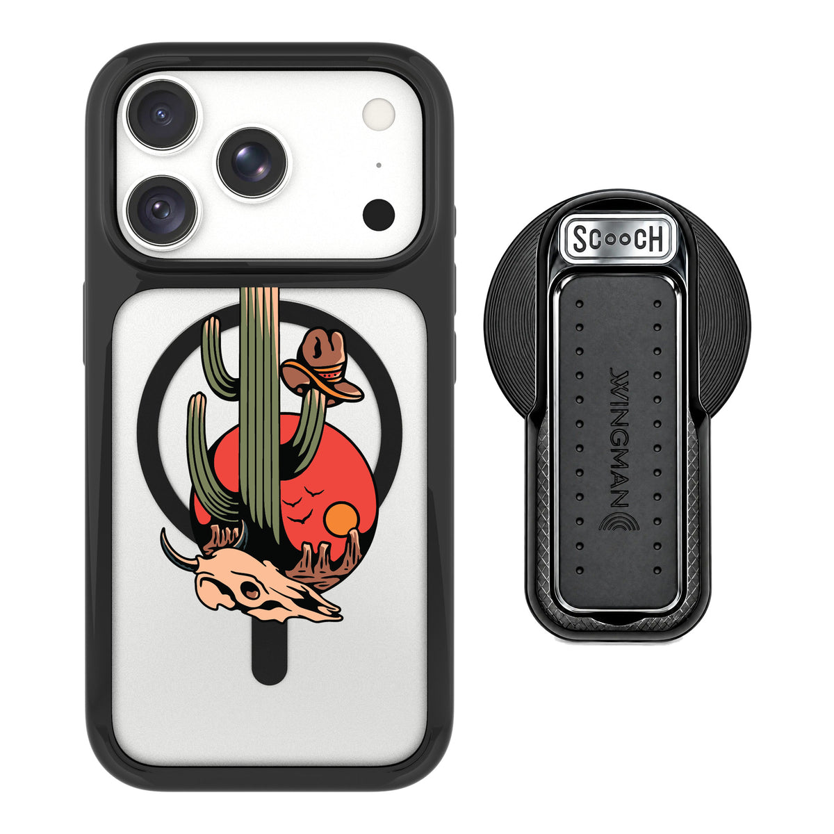 Scooch MagCase Cactus Flash for iPhone 18 Pro Max — MagSafe Wingback Bundle - Black