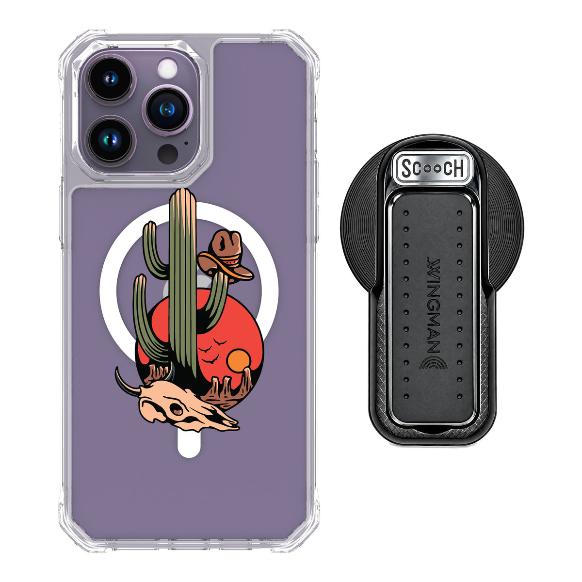Scooch MagCase Cactus Flash for iPhone 14 Pro Max — MagSafe Wingback Bundle - Black