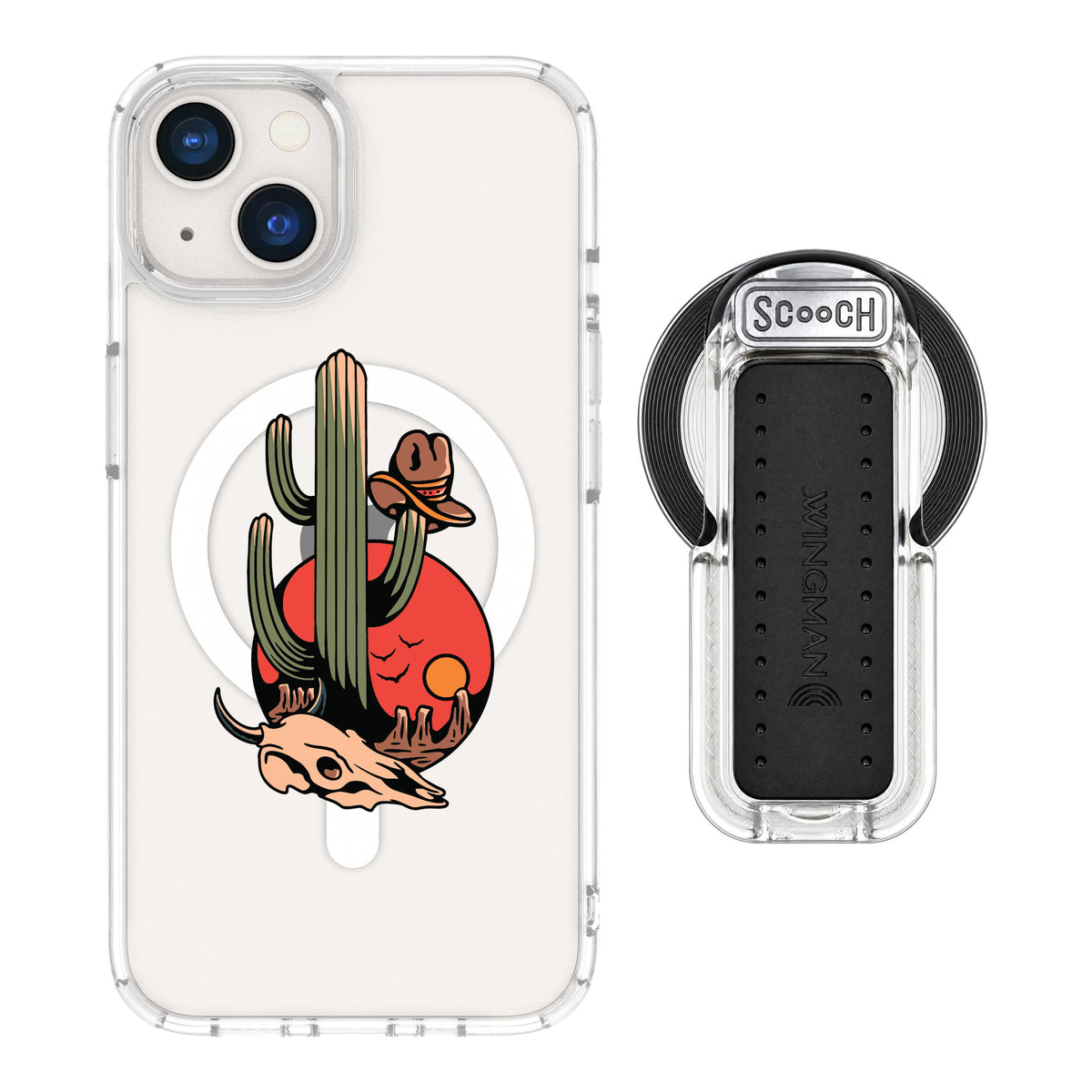 Scooch MagCase Cactus Flash for iPhone 13 — MagSafe Wingback Bundle - Clear