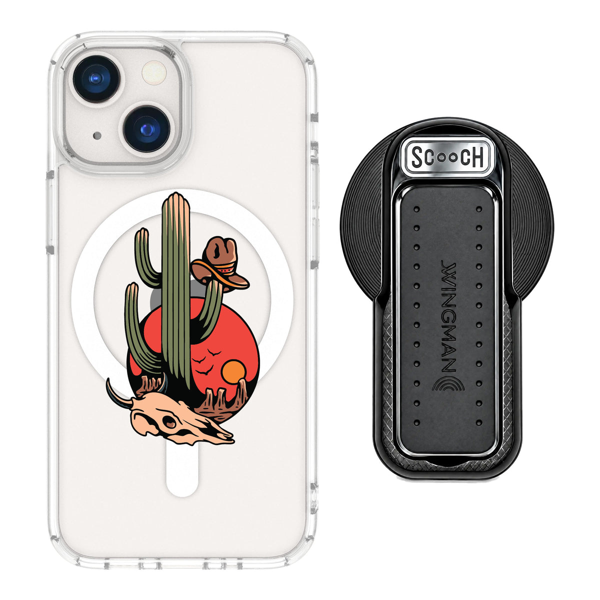 Scooch MagCase Cactus Flash for iPhone 13 mini — MagSafe Wingback Bundle - Black