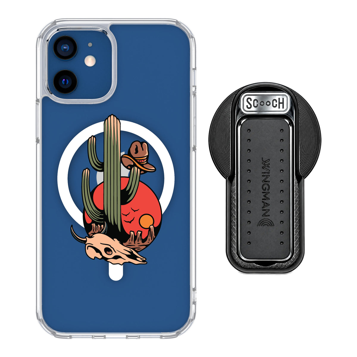 Scooch MagCase Cactus Flash for iPhone 12 — MagSafe Wingback Bundle - Black
