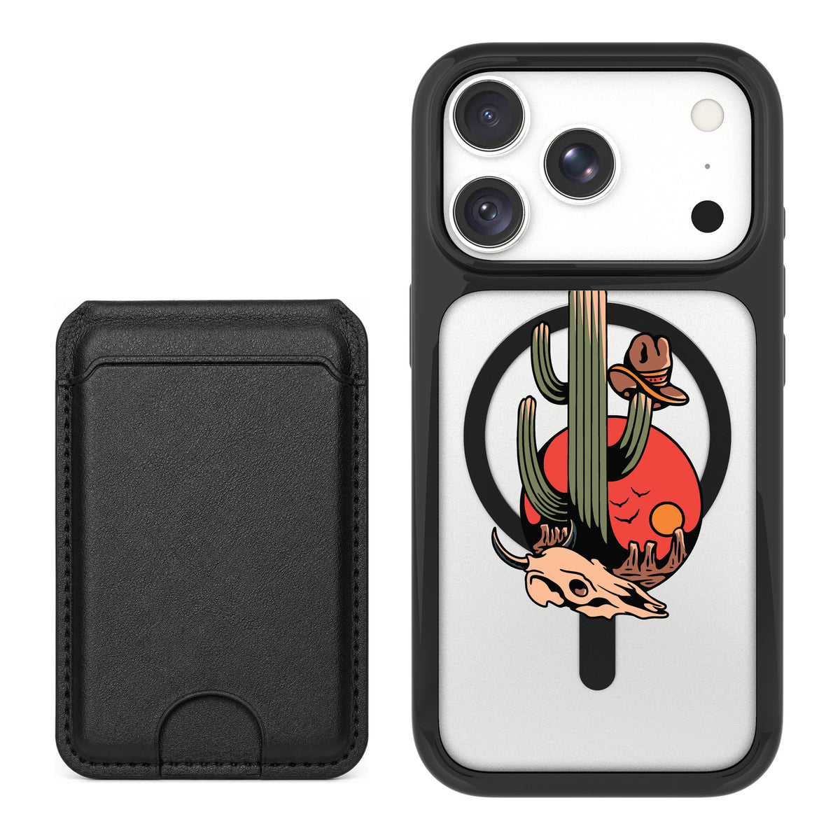 Scooch MagCase Cactus Flash for iPhone 18 Pro — Black MagWallet Bundle