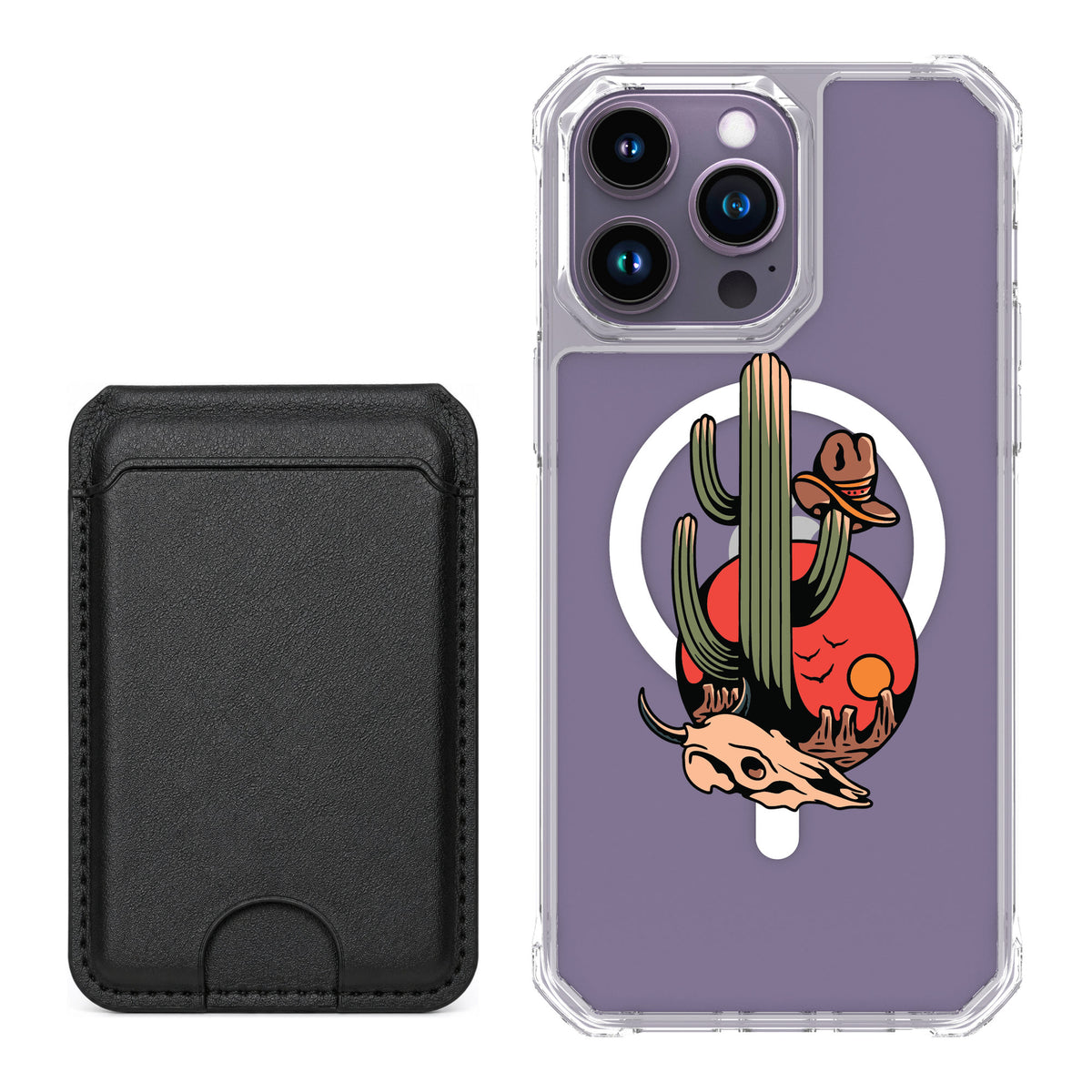 Scooch MagCase Cactus Flash for iPhone 14 Pro Max — Black MagWallet Bundle