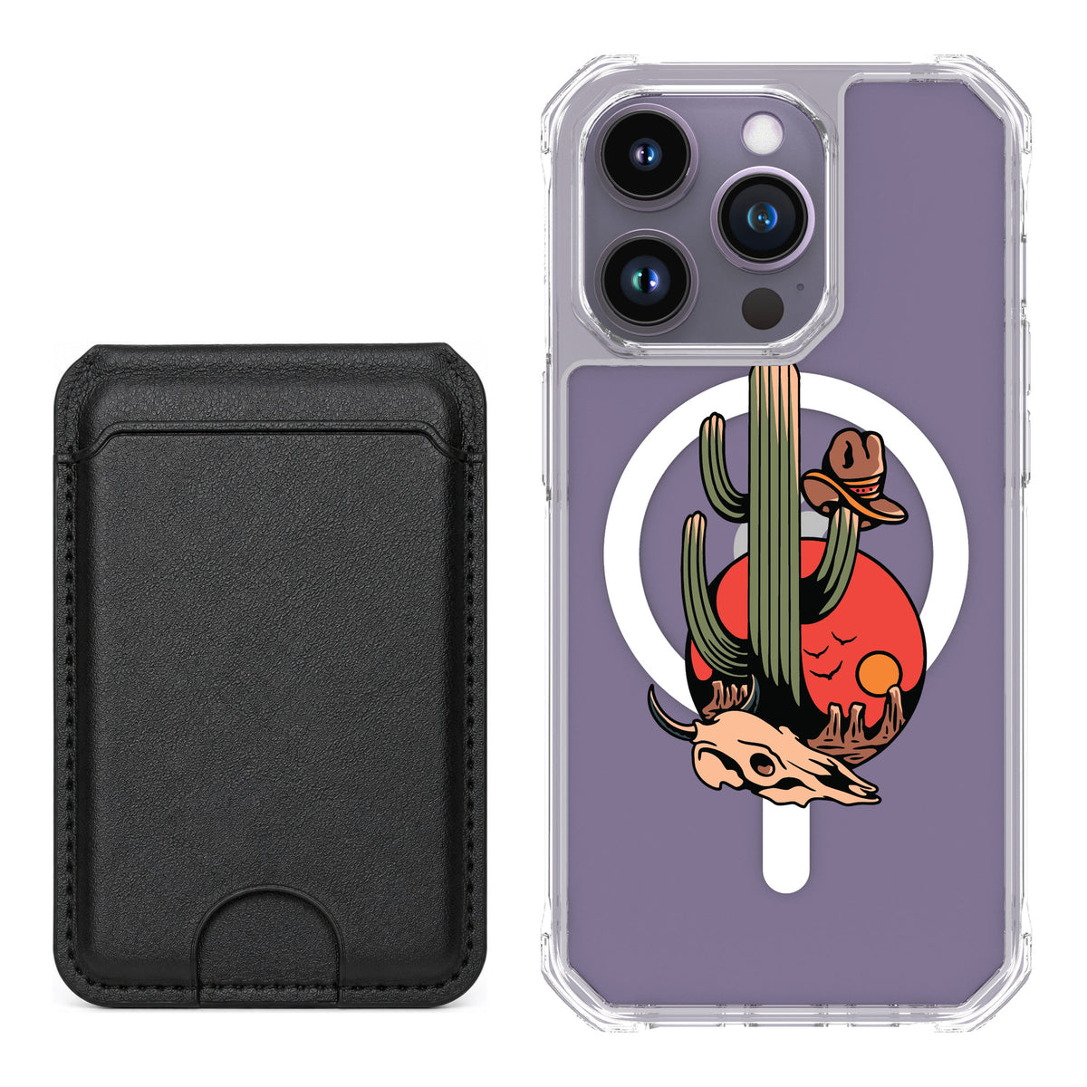 Scooch MagCase Cactus Flash for iPhone 14 Pro — Black MagWallet Bundle