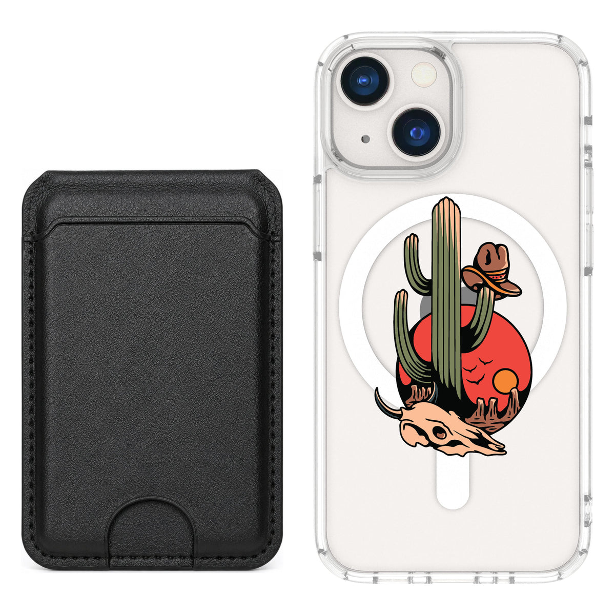 Scooch MagCase Cactus Flash for iPhone 13 mini — Black MagWallet Bundle