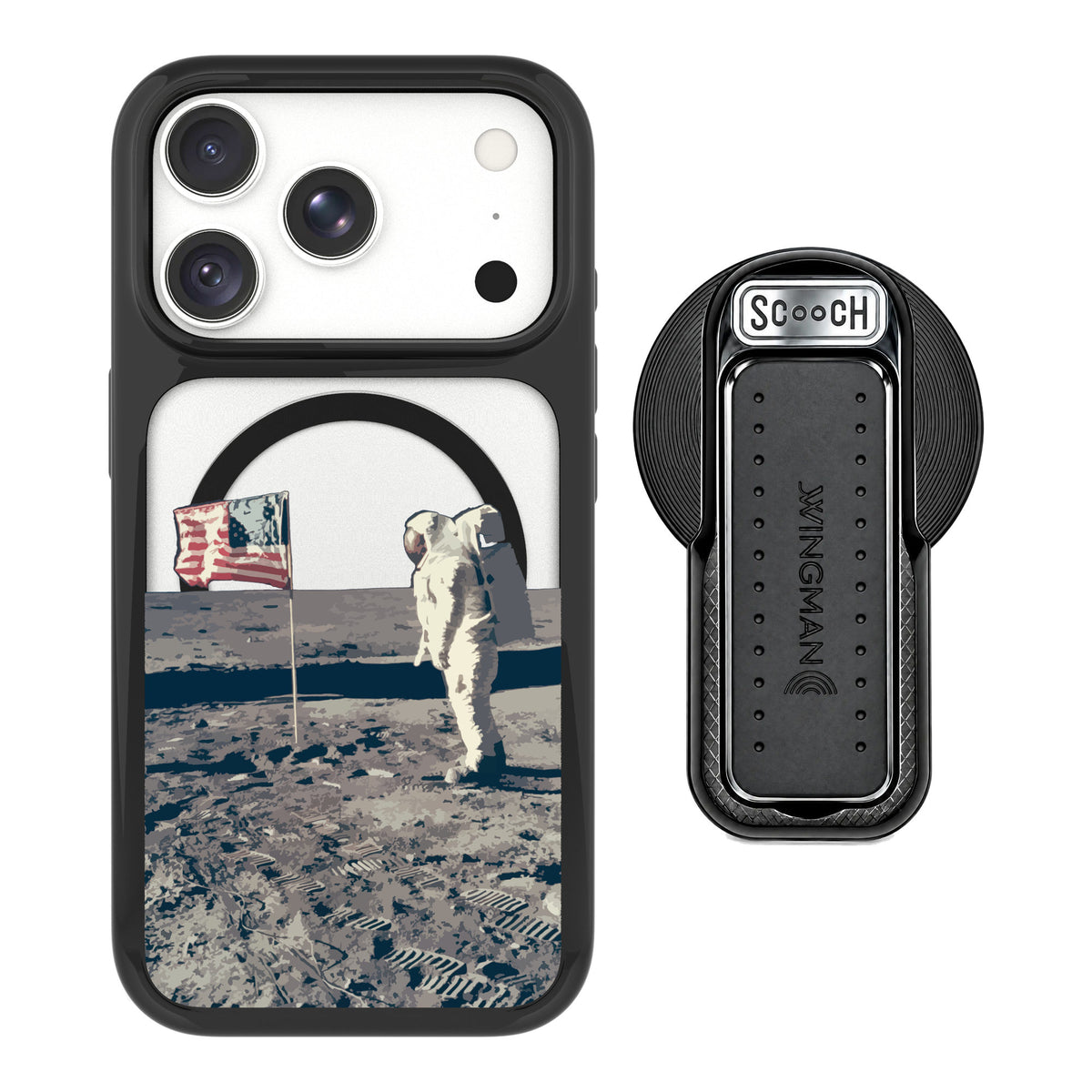 Scooch MagCase Lunar Landing for iPhone 18 Pro Max — MagSafe Wingback Bundle - Black