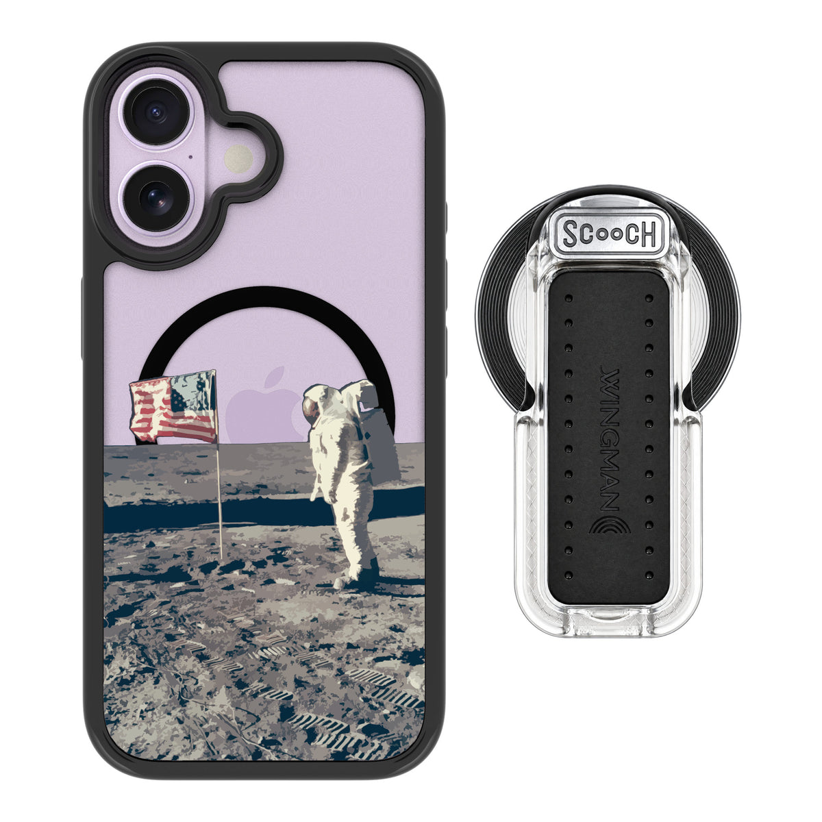 Scooch MagCase Lunar Landing for iPhone 17 — MagSafe Wingback Bundle - Clear