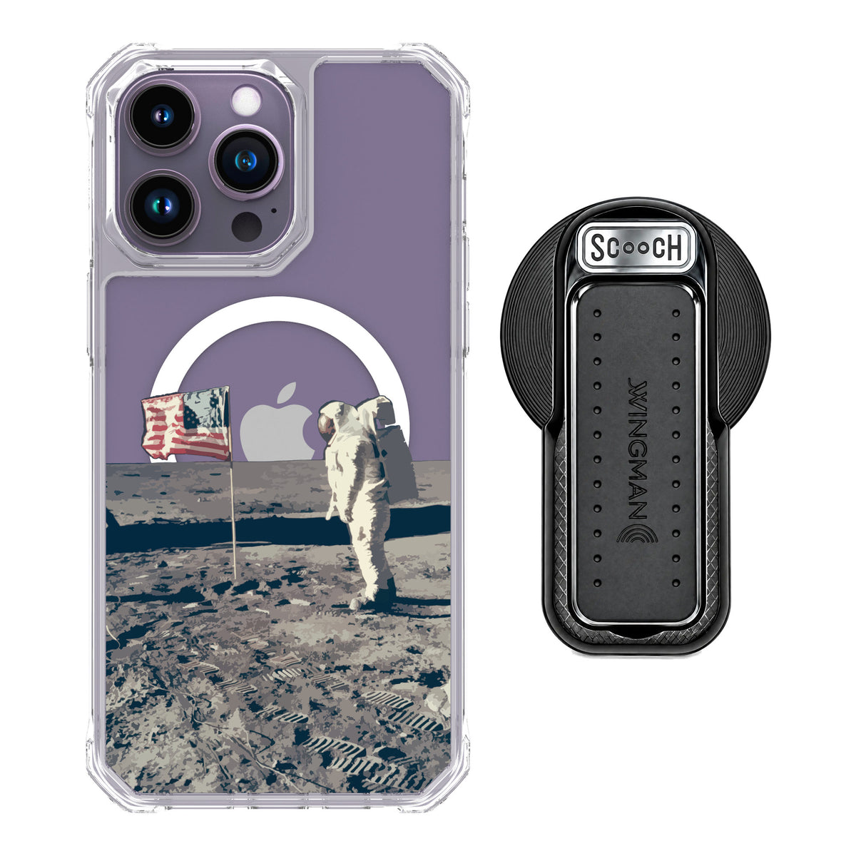 Scooch MagCase Lunar Landing for iPhone 14 Pro Max — MagSafe Wingback Bundle - Black
