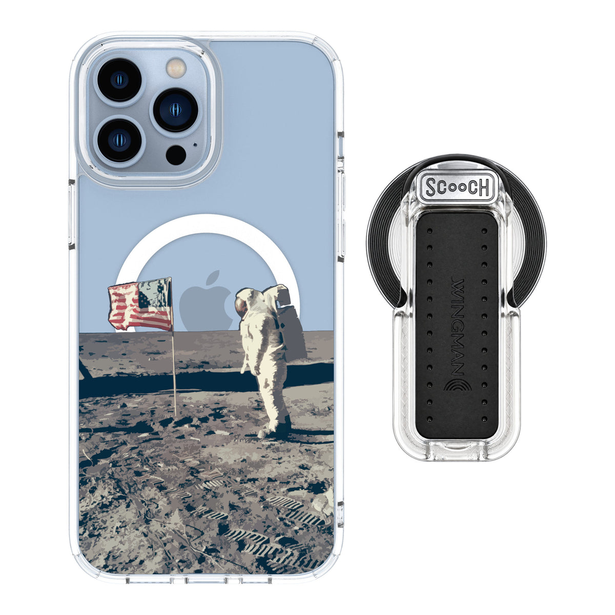 Scooch MagCase Lunar Landing for iPhone 13 Pro Max — MagSafe Wingback Bundle - Clear