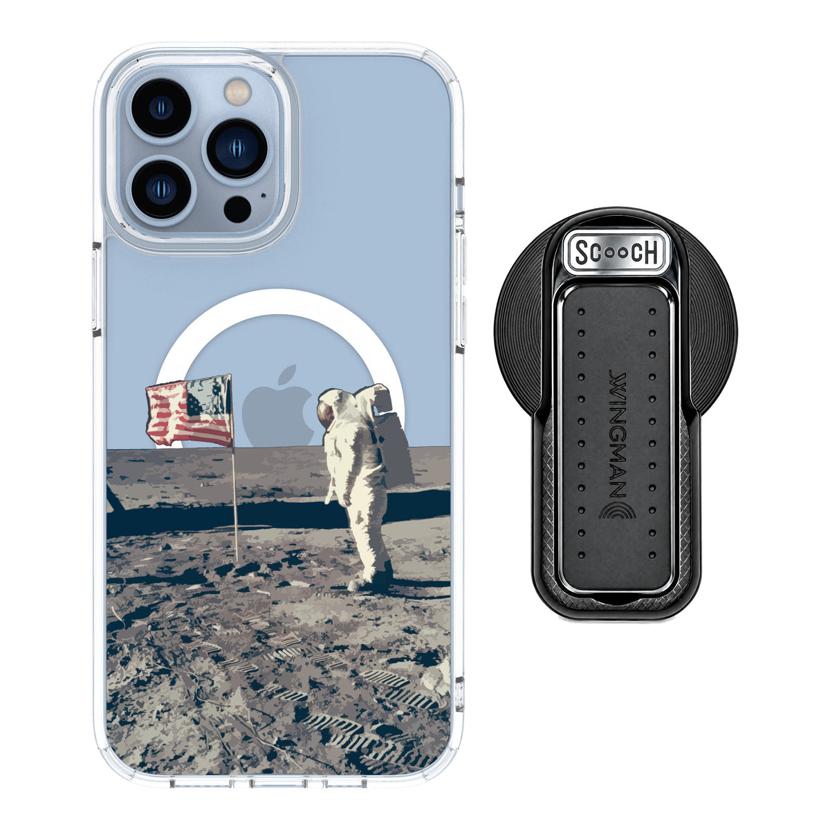 Scooch MagCase Lunar Landing for iPhone 13 Pro Max — MagSafe Wingback Bundle - Black