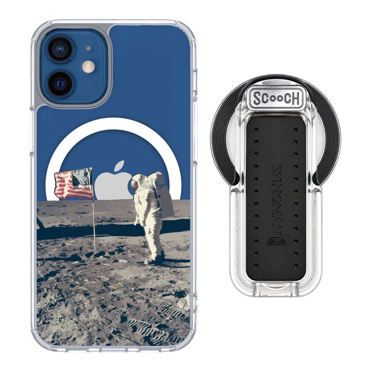 Scooch MagCase Lunar Landing for iPhone 12 mini — MagSafe Wingback Bundle - Clear