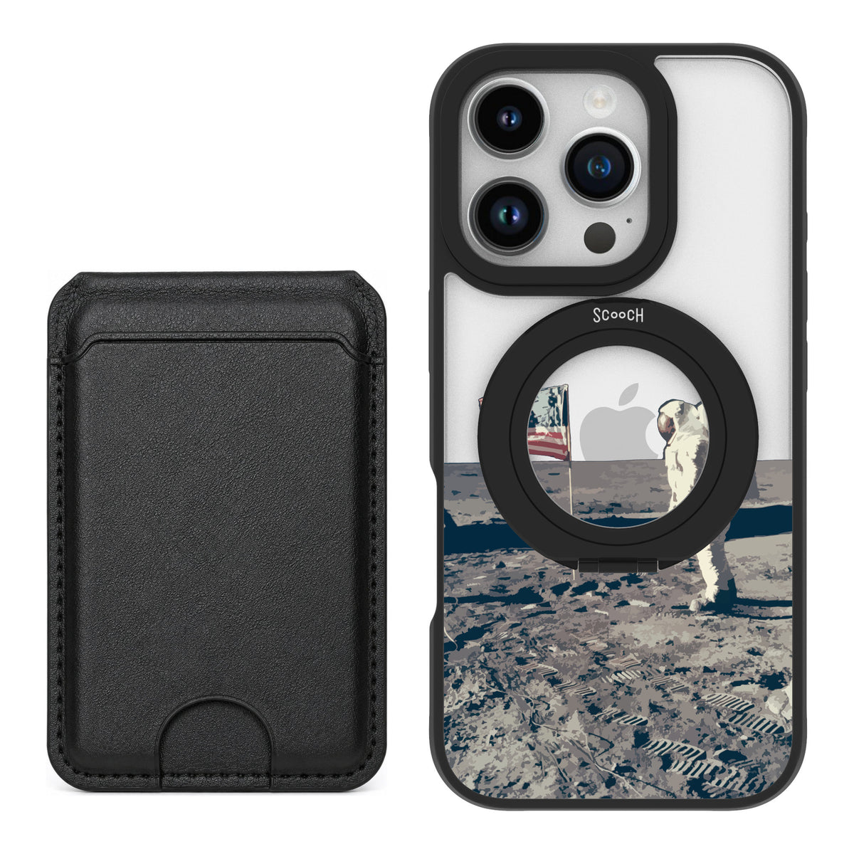 Scooch MagCase Lunar Landing for iPhone 16 Pro — Black MagWallet Bundle