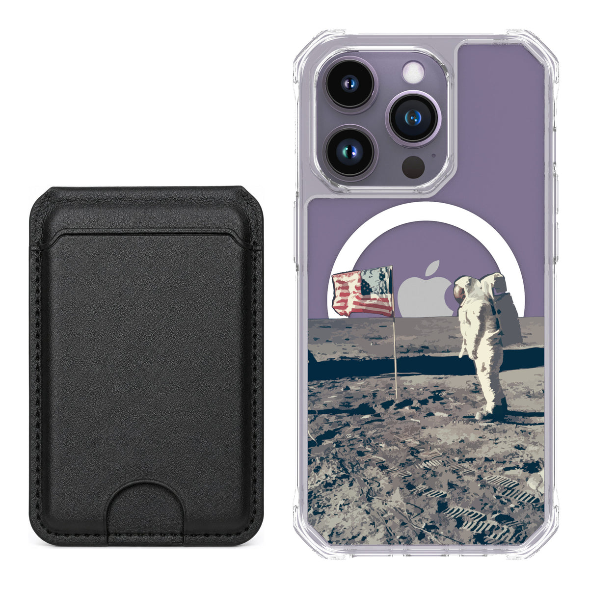 Scooch MagCase Lunar Landing for iPhone 14 Pro — Black MagWallet Bundle