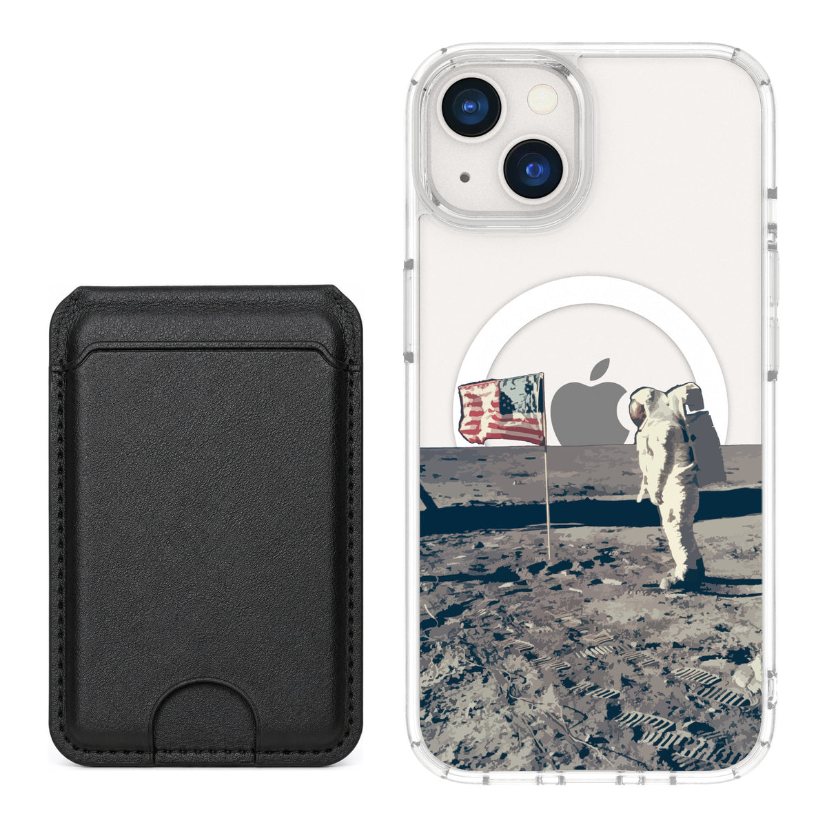 Scooch MagCase Lunar Landing for iPhone 13 — Black MagWallet Bundle