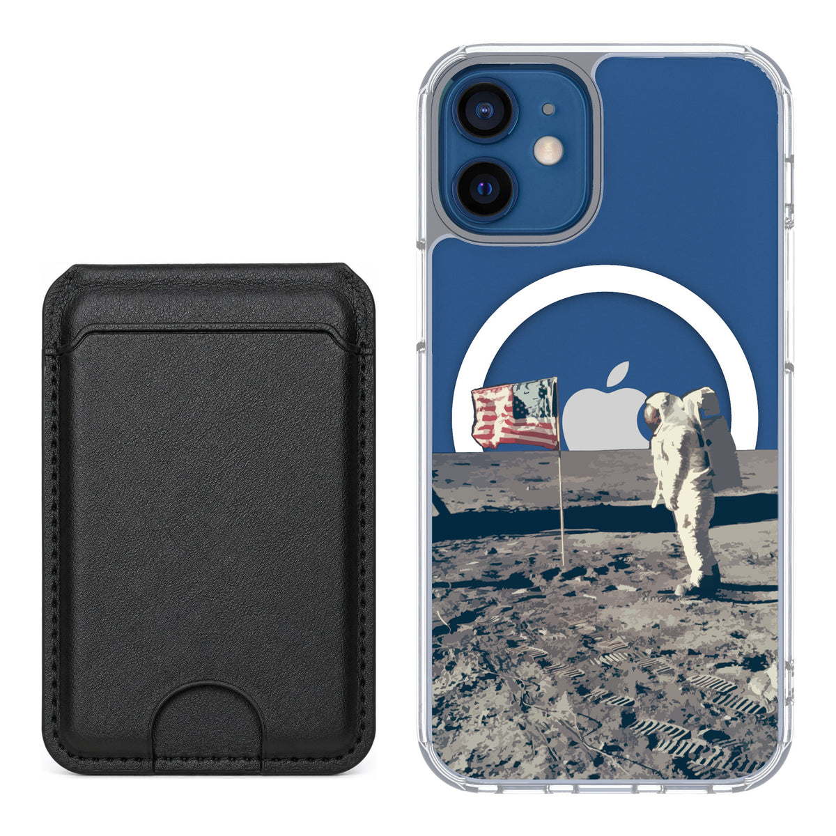 Scooch MagCase Lunar Landing for iPhone 12 mini — Black MagWallet Bundle