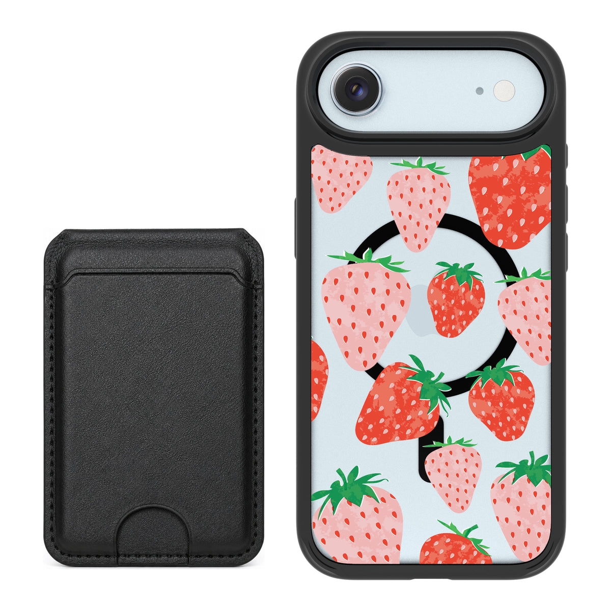 Scooch MagCase Strawberry Fields for iPhone Air — Black MagWallet Bundle