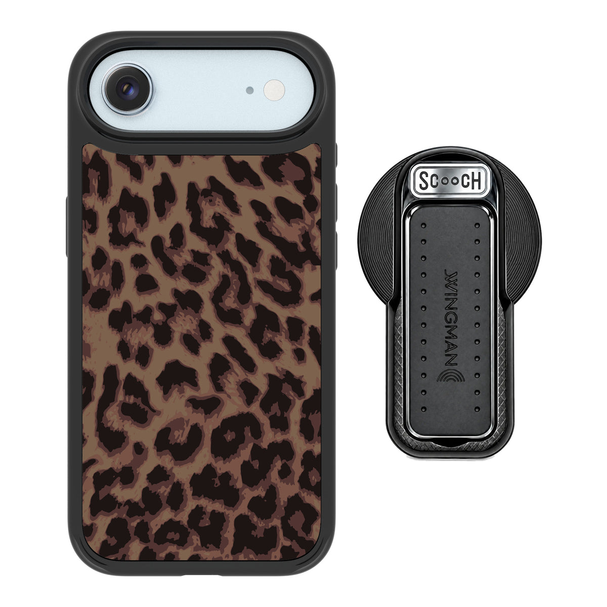 Scooch MagCase Luxe Leopard for iPhone Air — MagSafe Wingback Bundle - Black