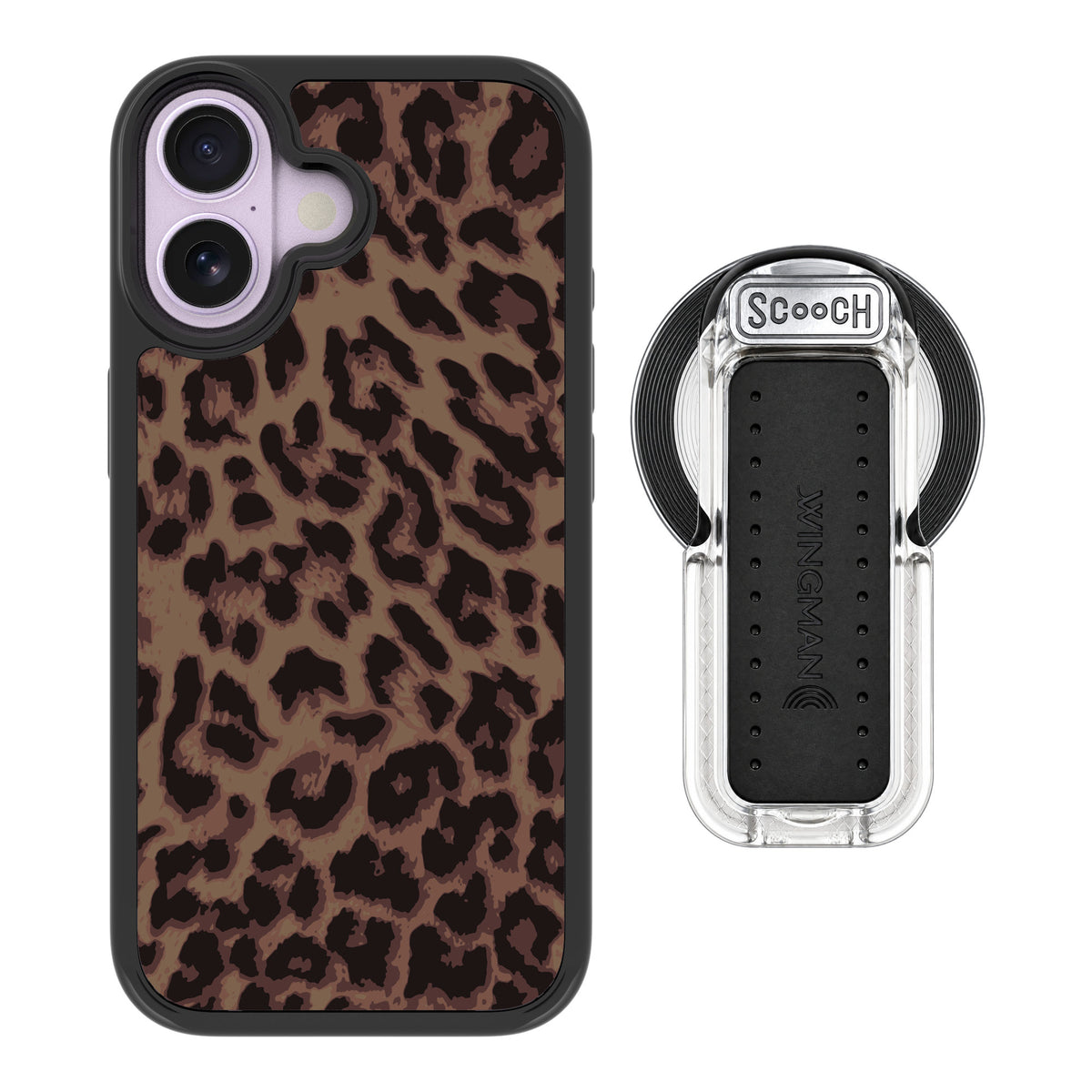Scooch MagCase Luxe Leopard for iPhone 17 — MagSafe Wingback Bundle - Clear