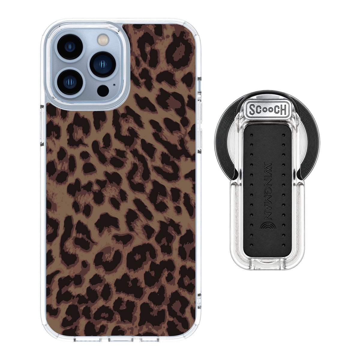 Scooch MagCase Luxe Leopard for iPhone 13 Pro Max — MagSafe Wingback Bundle - Clear