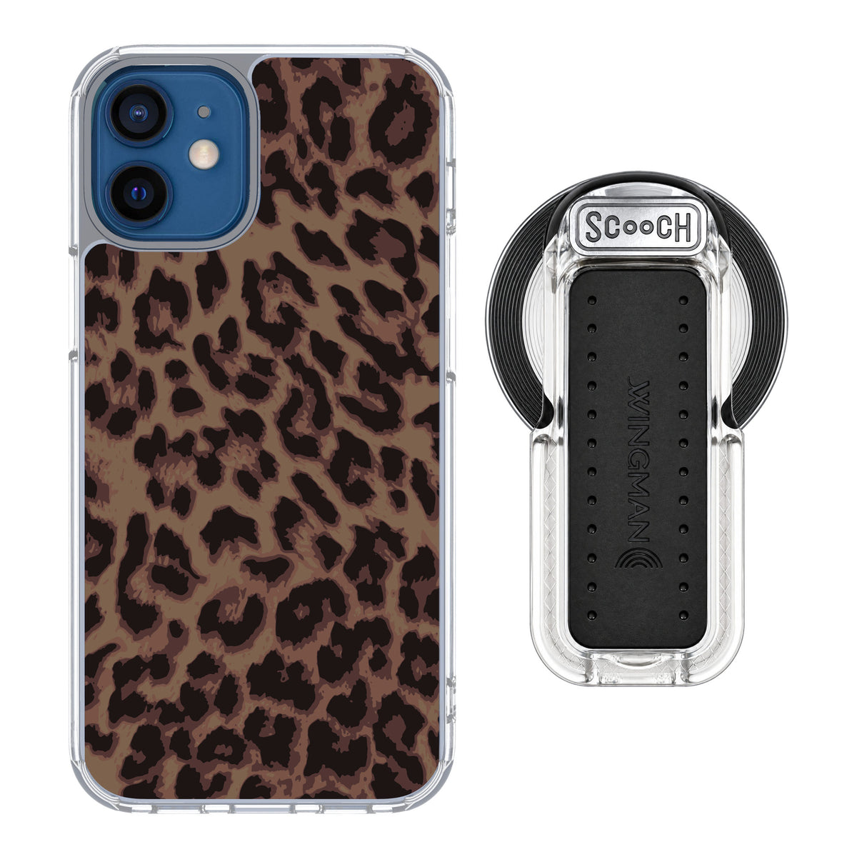 Scooch MagCase Luxe Leopard for iPhone 12 mini — MagSafe Wingback Bundle - Clear