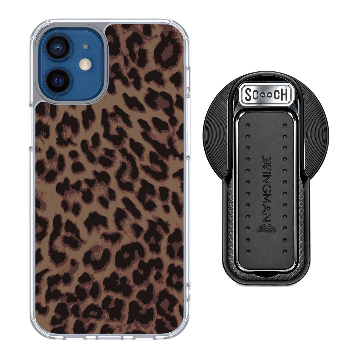 Scooch MagCase Luxe Leopard for iPhone 12 mini — MagSafe Wingback Bundle - Black