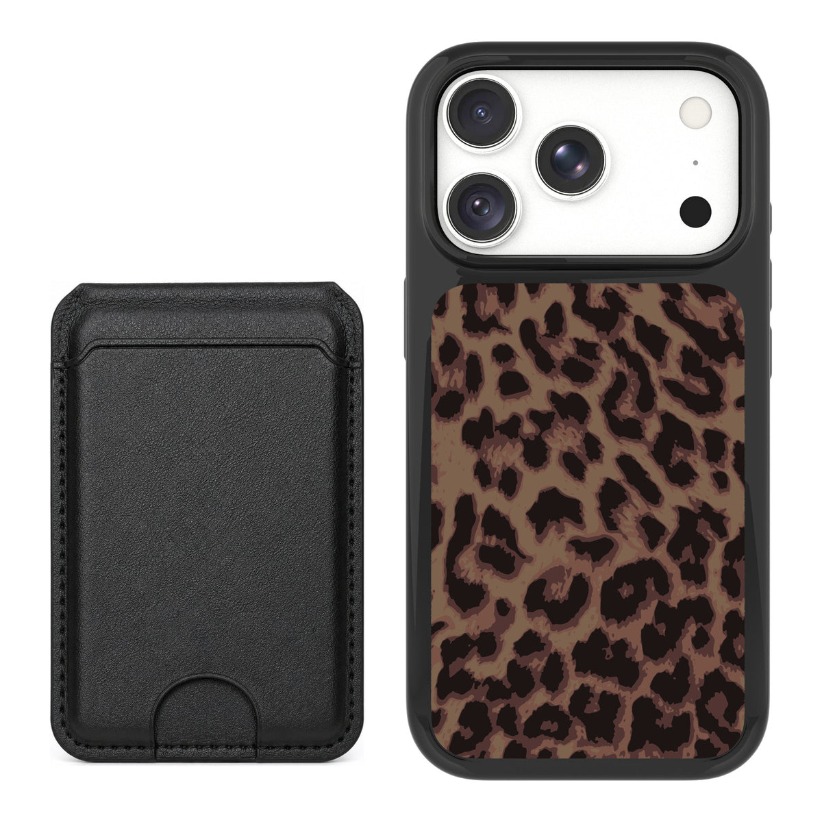 Scooch MagCase Luxe Leopard for iPhone 18 Pro Max — Black MagWallet Bundle