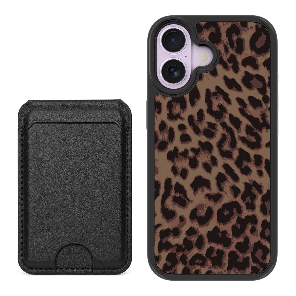 Scooch MagCase Luxe Leopard for iPhone 17 — Black MagWallet Bundle