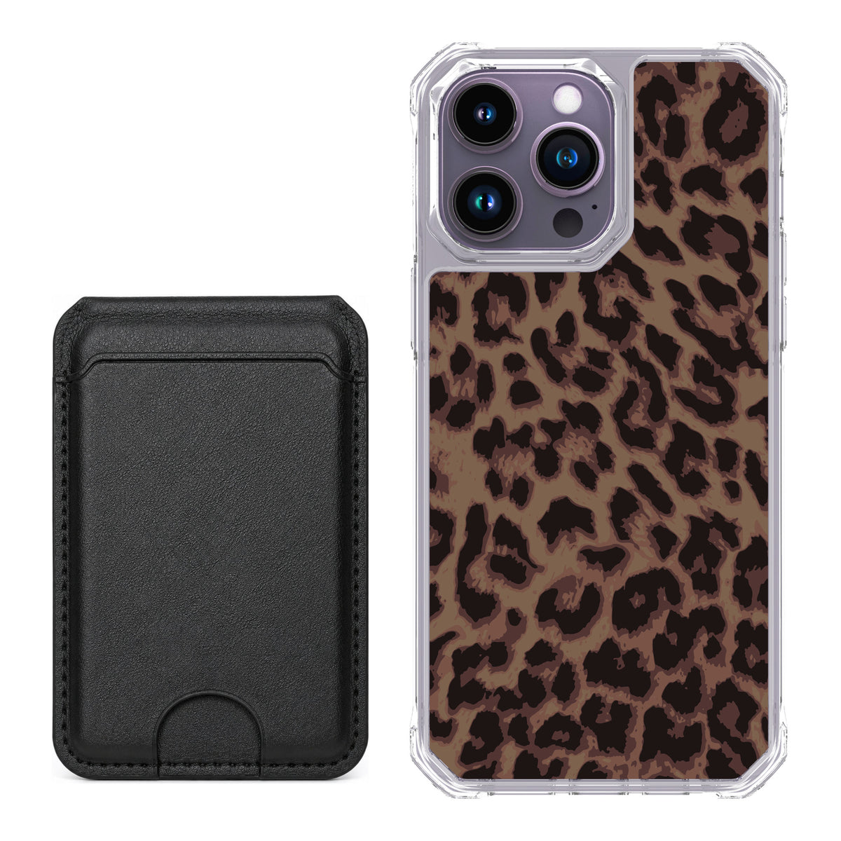 Scooch MagCase Luxe Leopard for iPhone 14 Pro Max — Black MagWallet Bundle