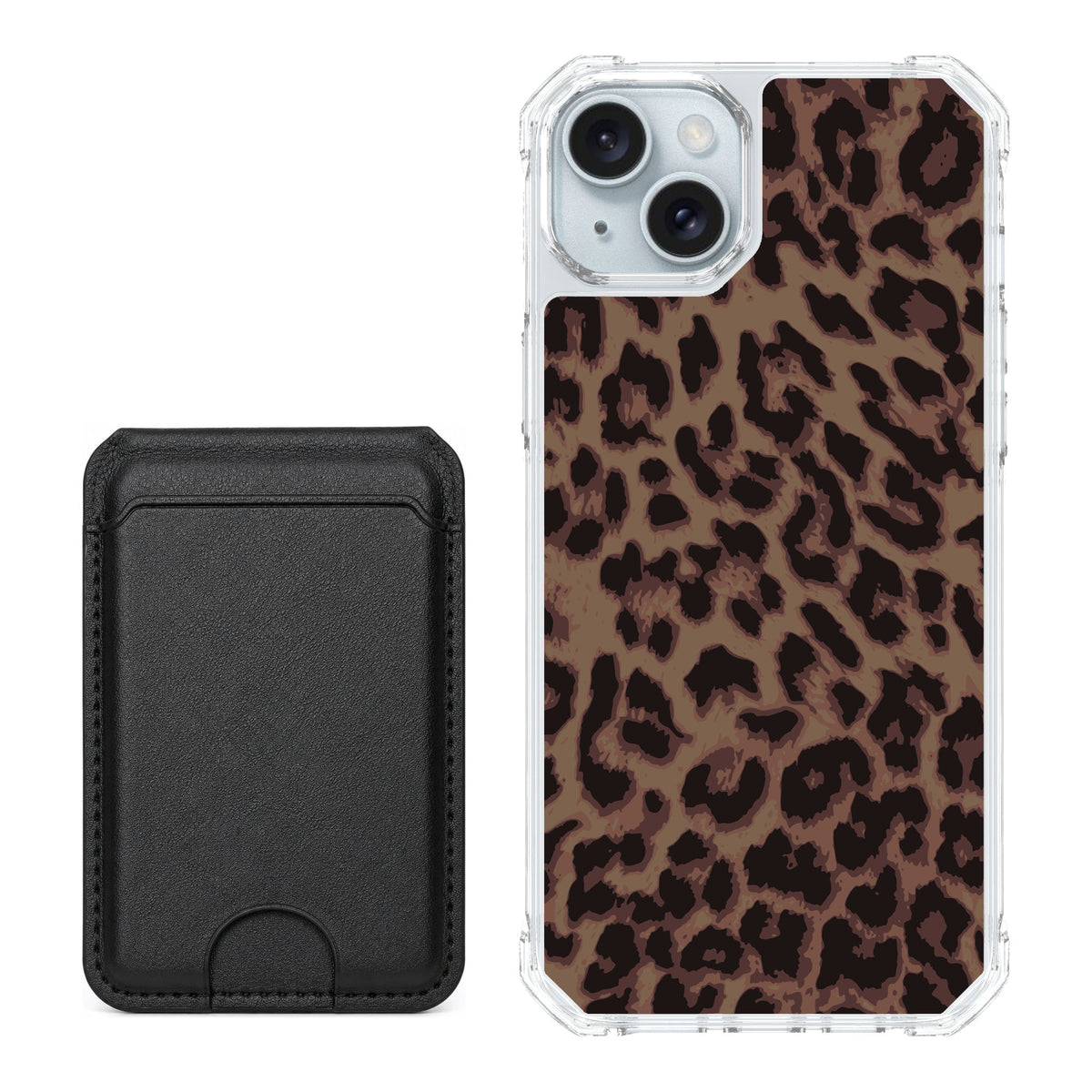 Scooch MagCase Luxe Leopard for iPhone 14 Plus — Black MagWallet Bundle