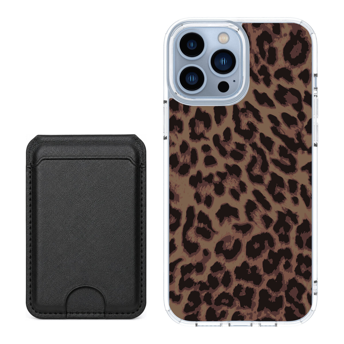 Scooch MagCase Luxe Leopard for iPhone 13 Pro Max — Black MagWallet Bundle
