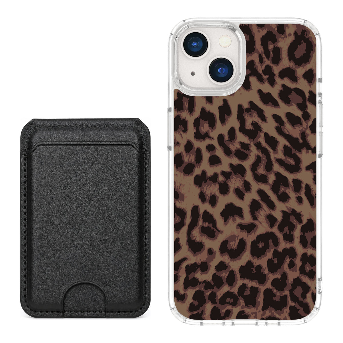 Scooch MagCase Luxe Leopard for iPhone 13 — Black MagWallet Bundle