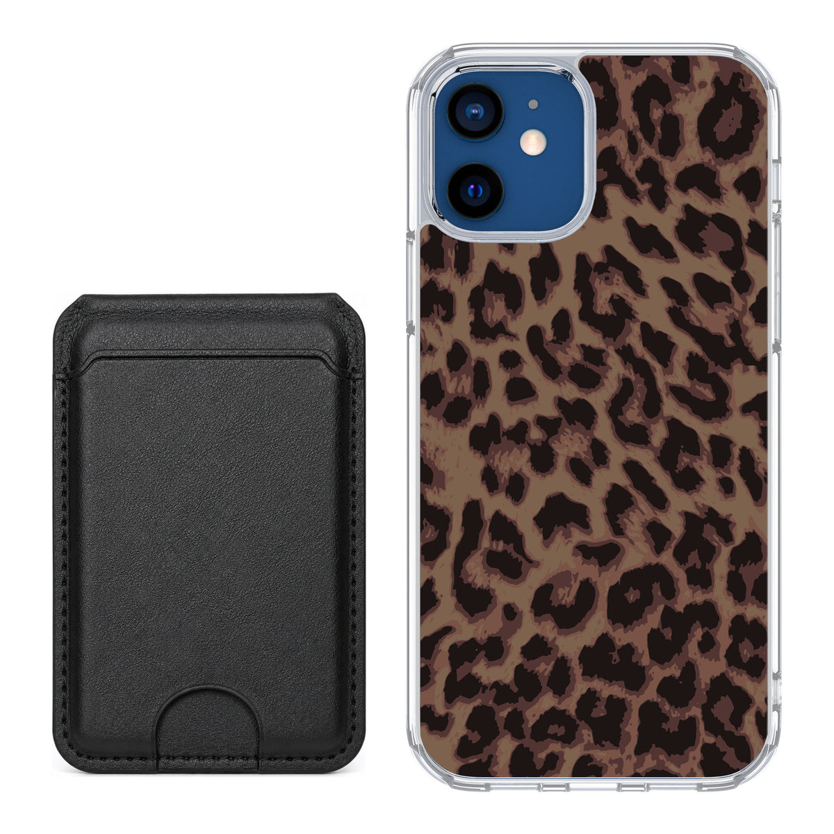 Scooch MagCase Luxe Leopard for iPhone 12 — Black MagWallet Bundle