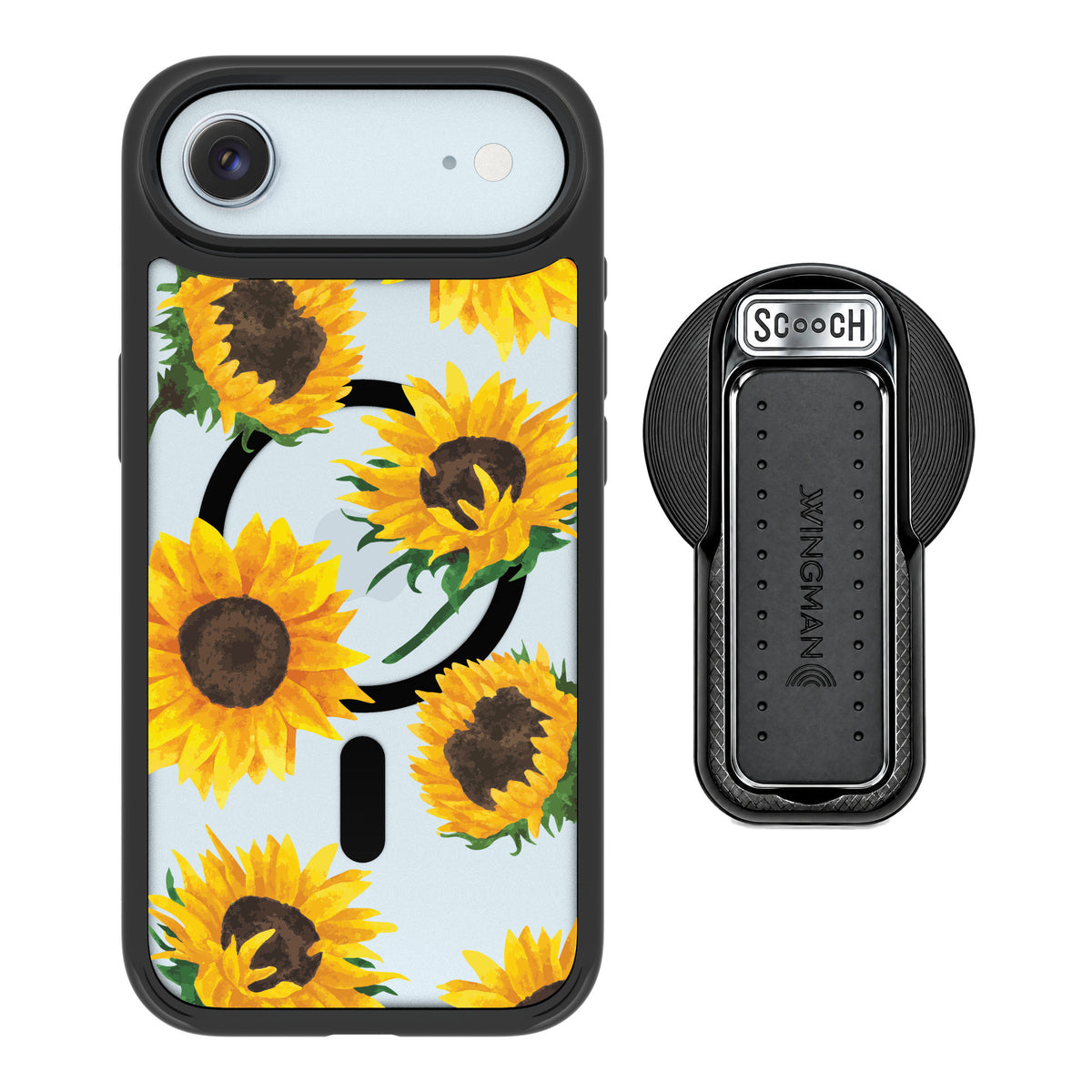 Scooch MagCase Sunflower Frenzy for iPhone Air — MagSafe Wingback Bundle - Black