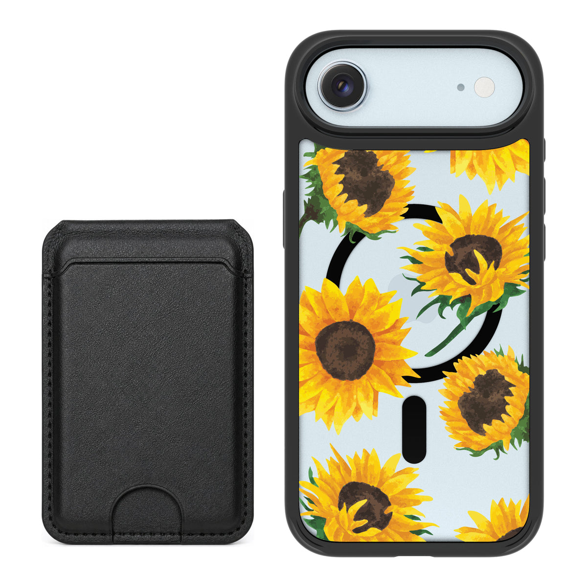Scooch MagCase Sunflower Frenzy for iPhone Air — Black MagWallet Bundle