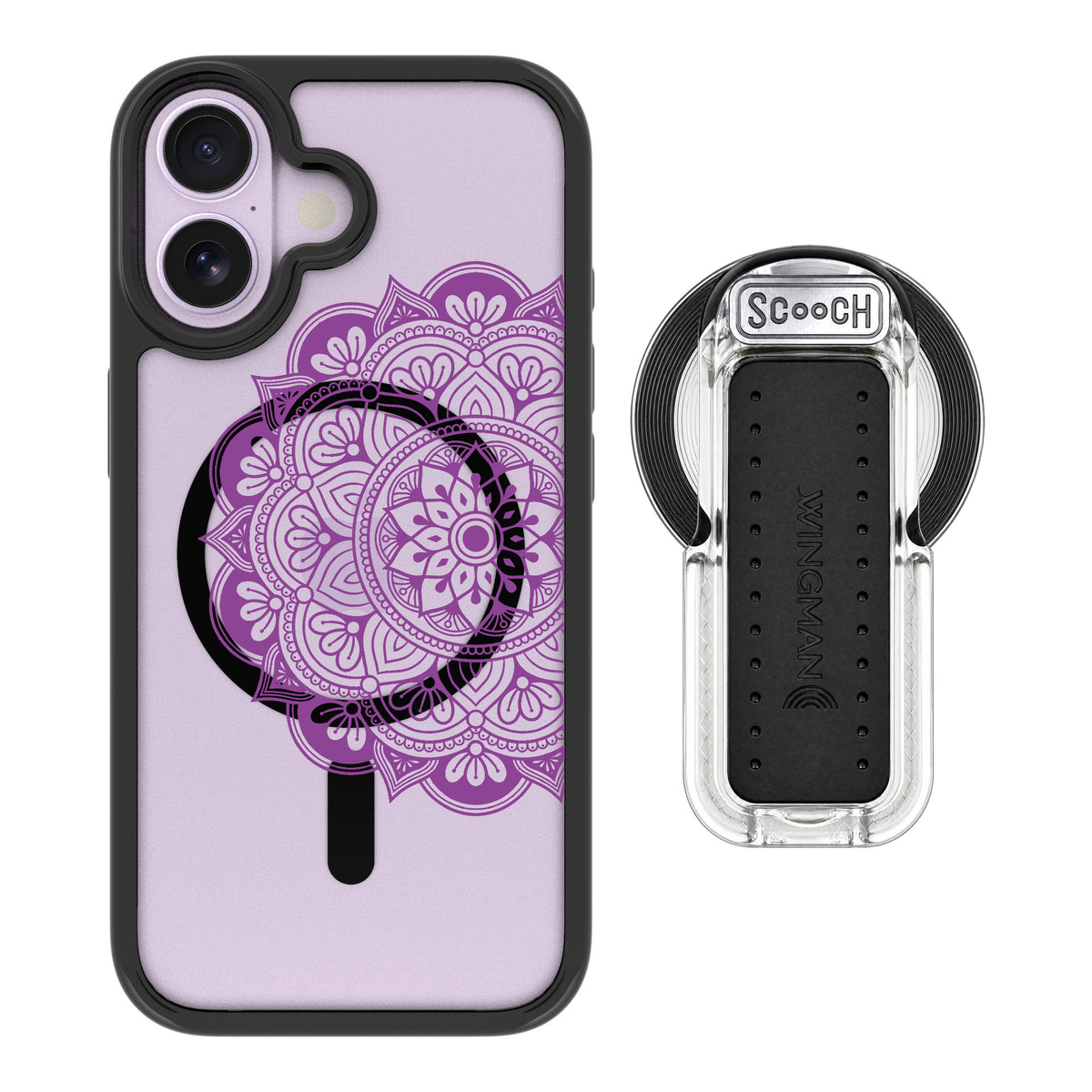Scooch MagCase Mandala Dreams for iPhone 17 — MagSafe Wingback Bundle - Clear